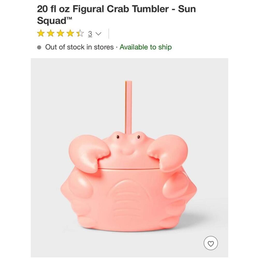 20 fl oz Figural Crab Tumbler - Sun Squad
